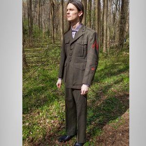 Vintage WWII USMC Winter Dress Uniform - Wool Jacket and Pants